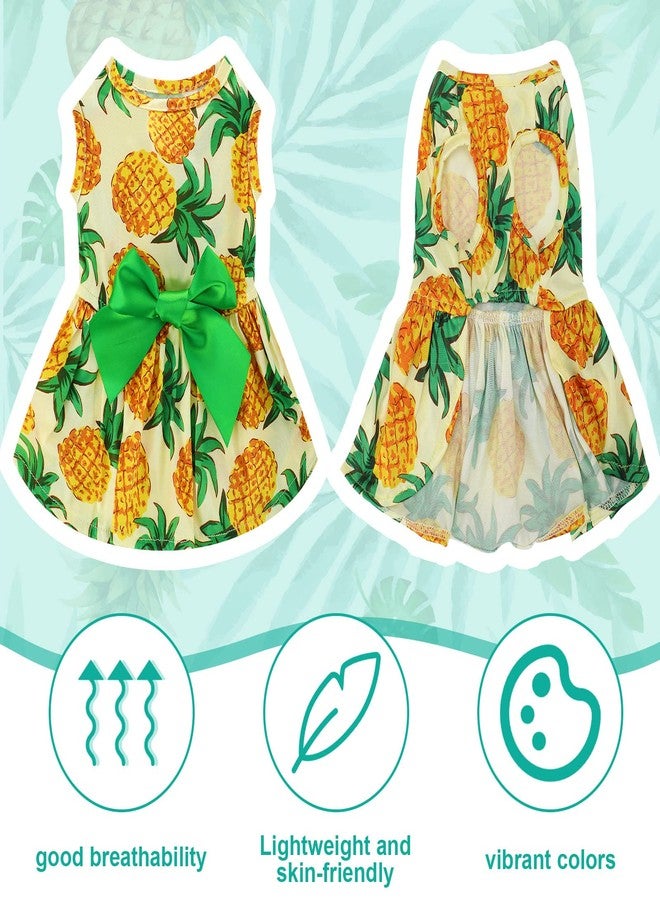 LEIFIDE 8 Pcs Summer Themed Hawaii Dog Dresses Holiday Flamingo Fruit Floral Pattern Pet Skirts Hawaii Puppy Princess Dresses Outfits Bowknot for Girl Dogs Cats Beach(Large) - Image 4